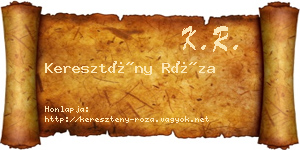 Keresztény Róza névjegykártya